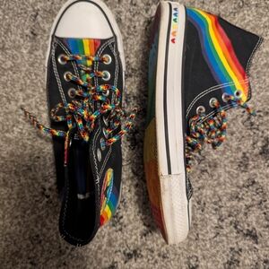 Converse Black and Red Athletic Shoes High-Top